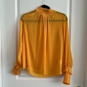 English Factory Long Sleeve Merigold Yellow Blouse Size Medium